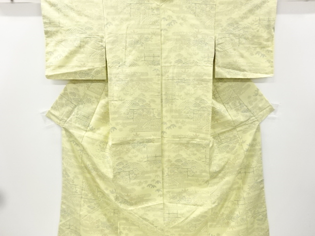 JAPANESE KIMONO / VINTAGE UNUSED KIMONO / TOKAMACHI TSUMUGI / WOVEN BASKET PATTERN